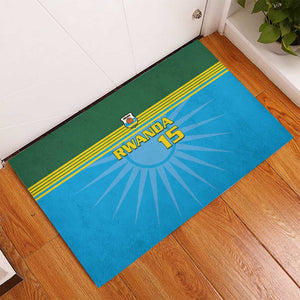 Afro Basketball Rwanda Custom Rubber Doormat Go Champions - African Pride