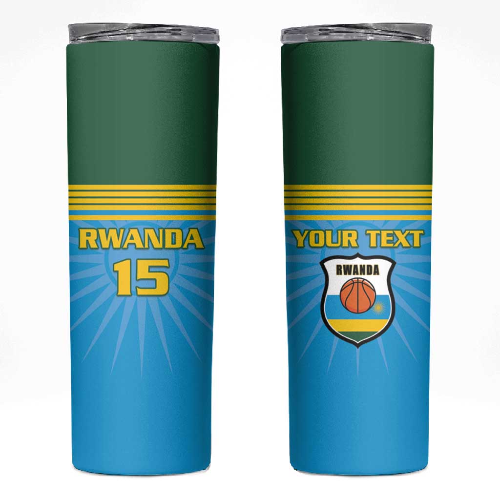 Afro Basketball Rwanda Custom Skinny Tumbler Go Champions - African Pride