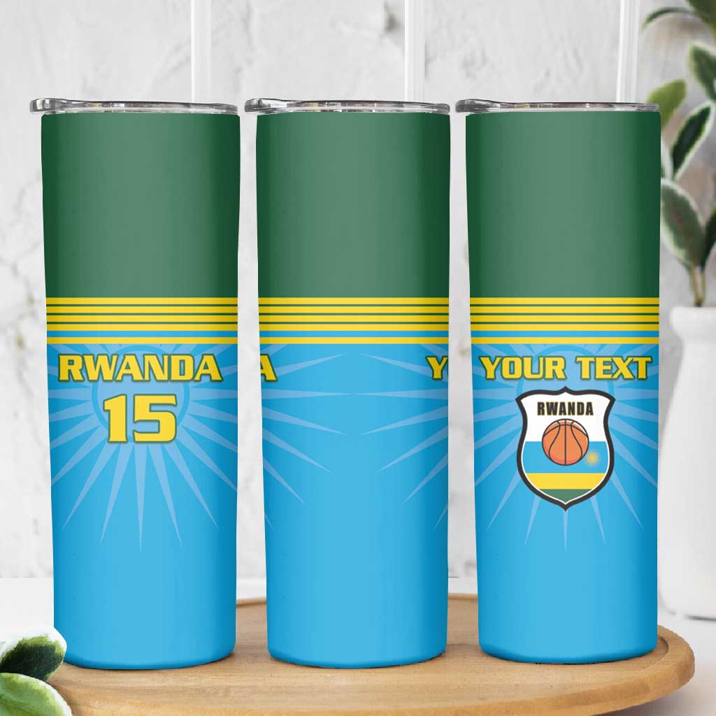 Afro Basketball Rwanda Custom Skinny Tumbler Go Champions - African Pride