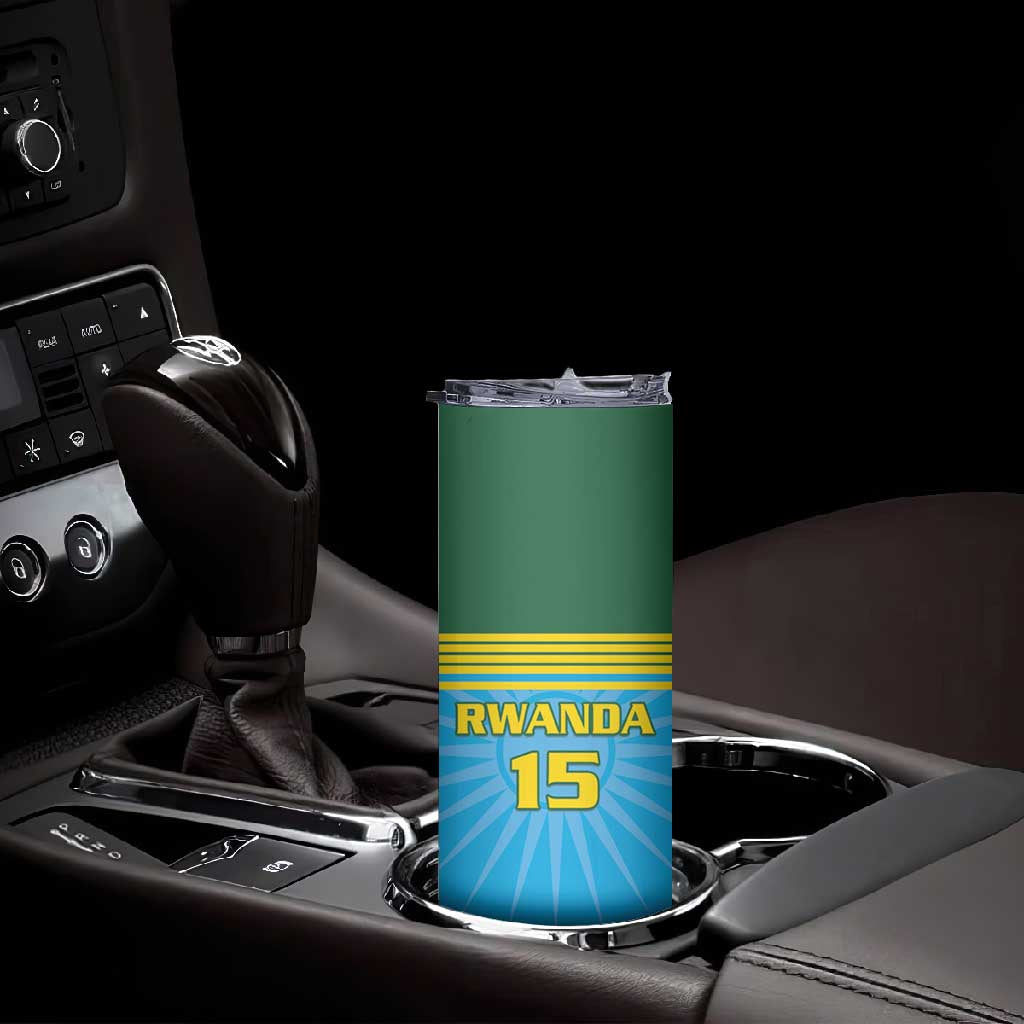 Afro Basketball Rwanda Custom Skinny Tumbler Go Champions - African Pride