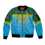 Afro Basketball Rwanda Custom Sleeve Zip Bomber Jacket Go Champions - African Pride