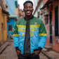 Afro Basketball Rwanda Custom Sleeve Zip Bomber Jacket Go Champions - African Pride