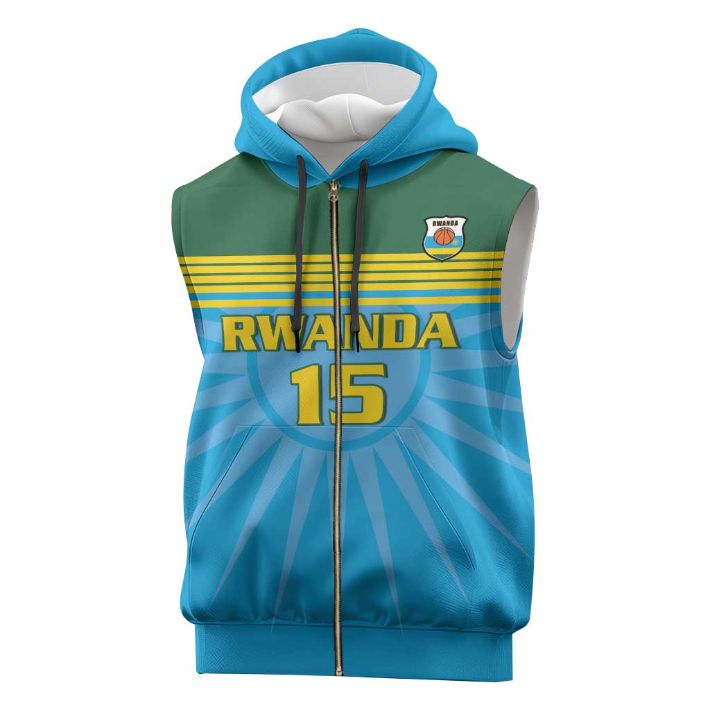 Afro Basketball Rwanda Custom Sleeveless Zip Hoodie Go Champions - African Pride