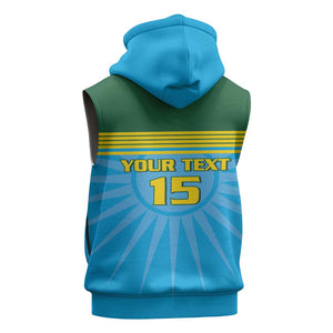 Afro Basketball Rwanda Custom Sleeveless Zip Hoodie Go Champions - African Pride