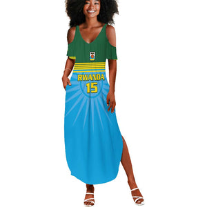 Afro Basketball Rwanda Custom Summer Maxi Dress Go Champions - African Pride