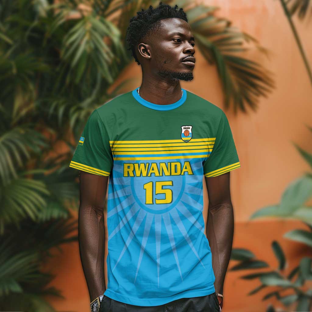 Afro Basketball Rwanda Custom T shirt Go Champions - African Pride