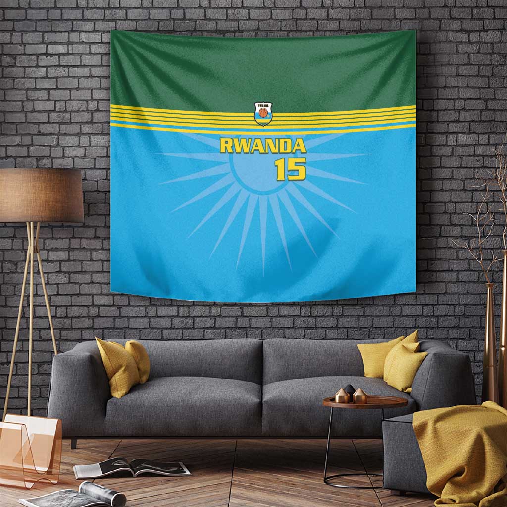 Afro Basketball Rwanda Custom Tapestry Go Champions - African Pride