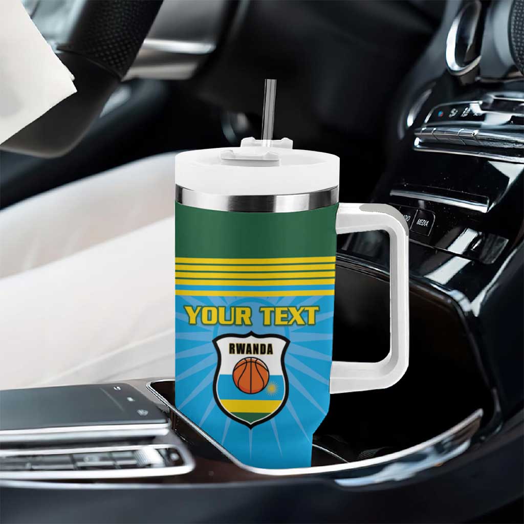 Afro Basketball Rwanda Custom Tumbler With Handle Go Champions - African Pride