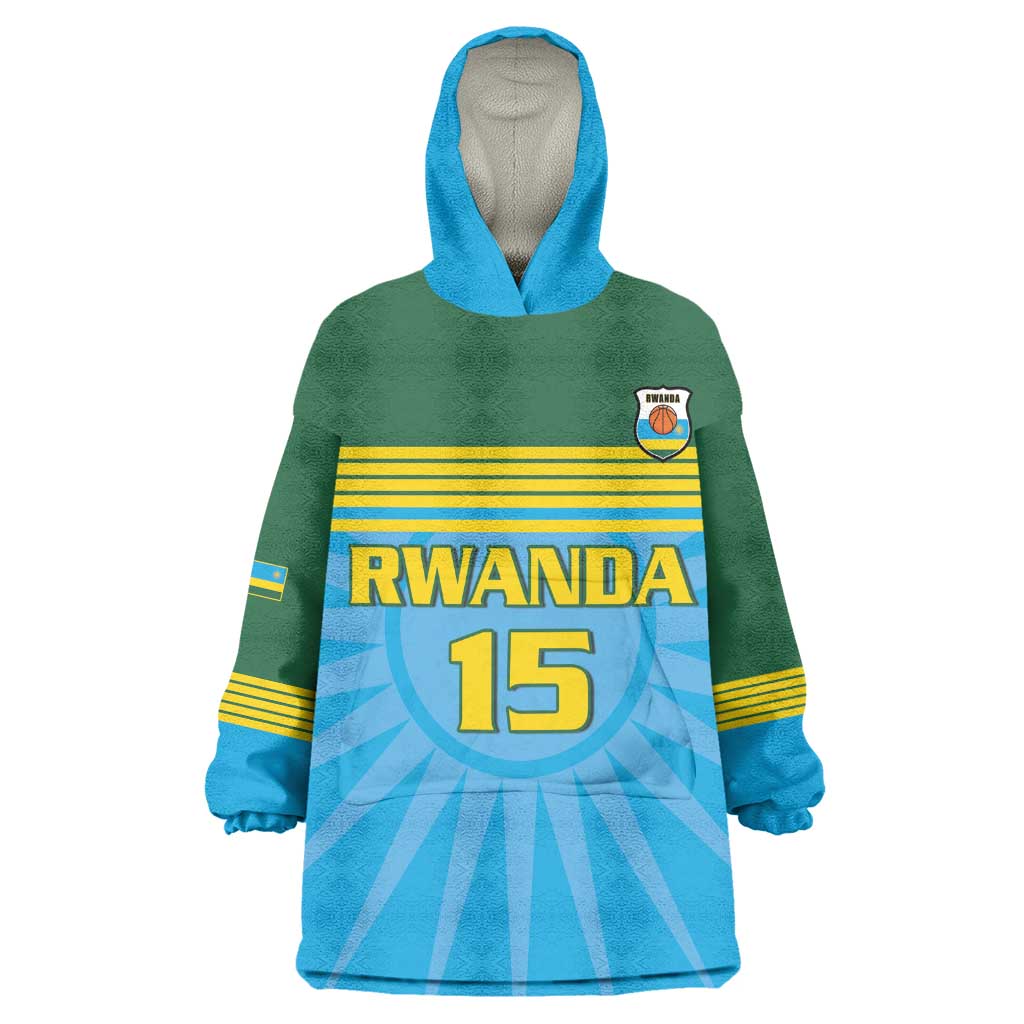 Afro Basketball Rwanda Custom Wearable Blanket Hoodie Go Champions - African Pride