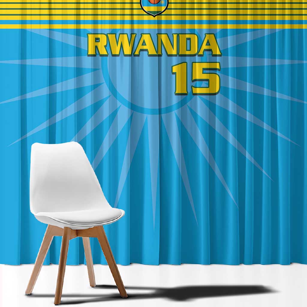 Afro Basketball Rwanda Custom Window Curtain Go Champions - African Pride