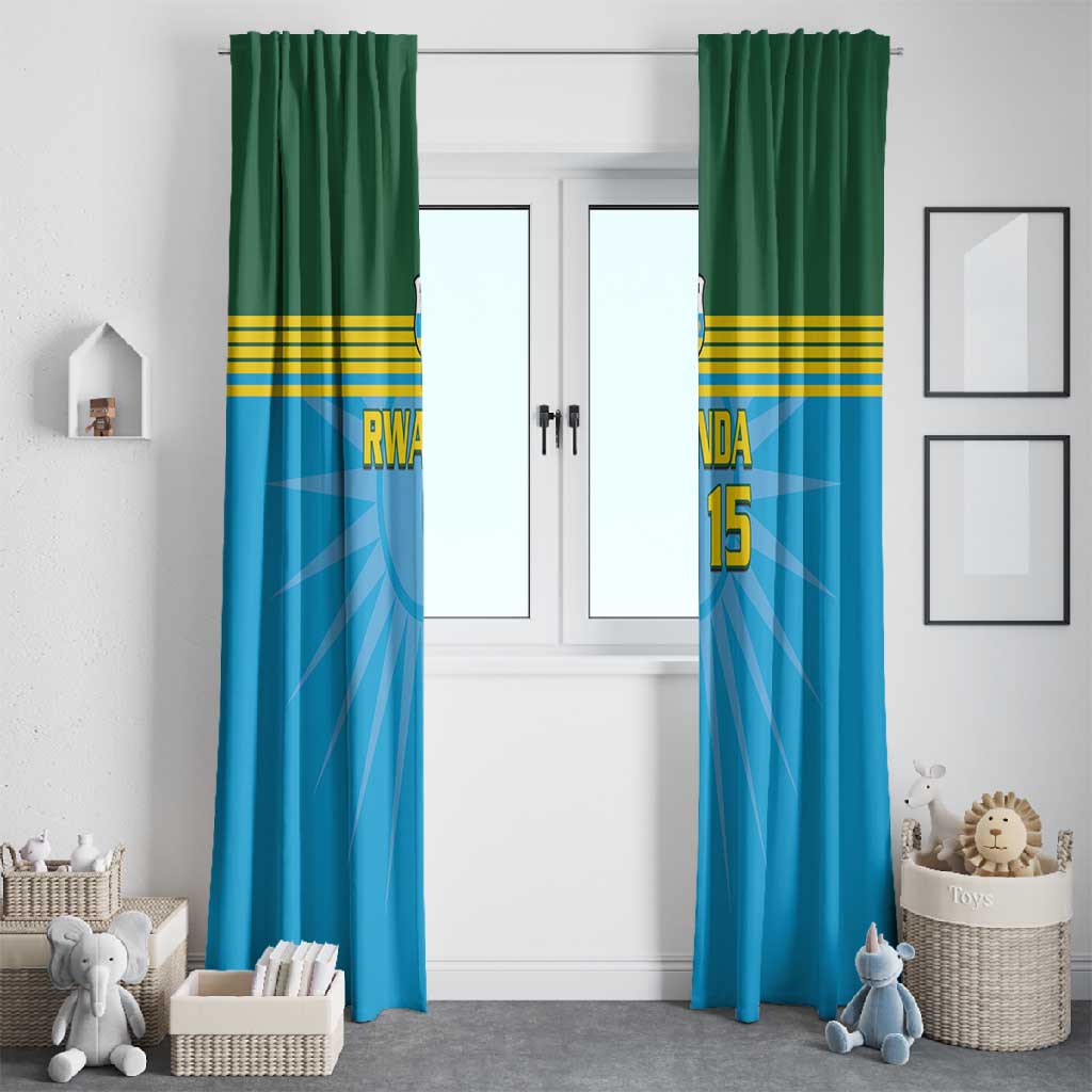 Afro Basketball Rwanda Custom Window Curtain Go Champions - African Pride