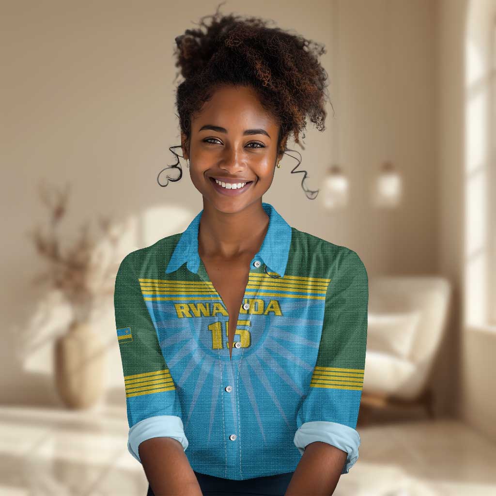 Afro Basketball Rwanda Custom Women Casual Shirt Go Champions - African Pride