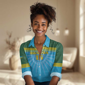 Afro Basketball Rwanda Custom Women Casual Shirt Go Champions - African Pride