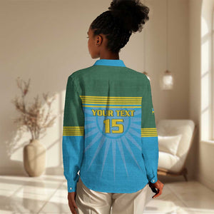 Afro Basketball Rwanda Custom Women Casual Shirt Go Champions - African Pride