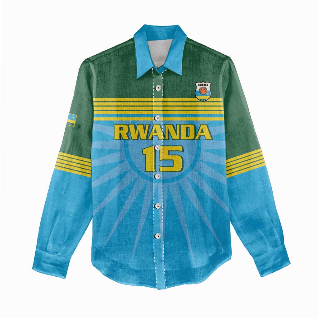 Afro Basketball Rwanda Custom Women Casual Shirt Go Champions - African Pride