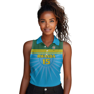 Afro Basketball Rwanda Custom Women Sleeveless Polo Shirt Go Champions - African Pride
