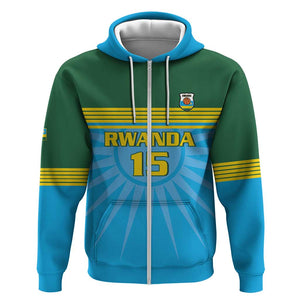 Afro Basketball Rwanda Custom Zip Hoodie Go Champions - African Pride