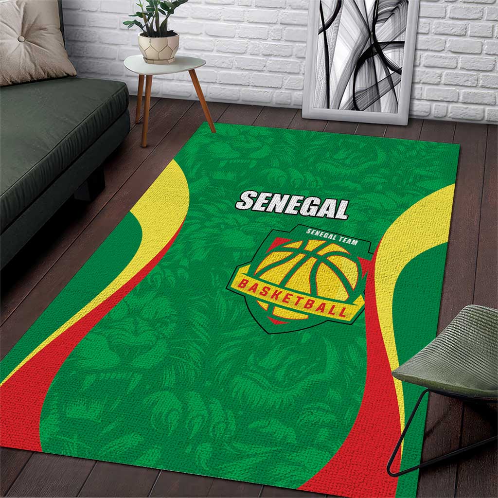 Afro Basketball Senegal Custom Area Rug Go Champions Lions - African Pride