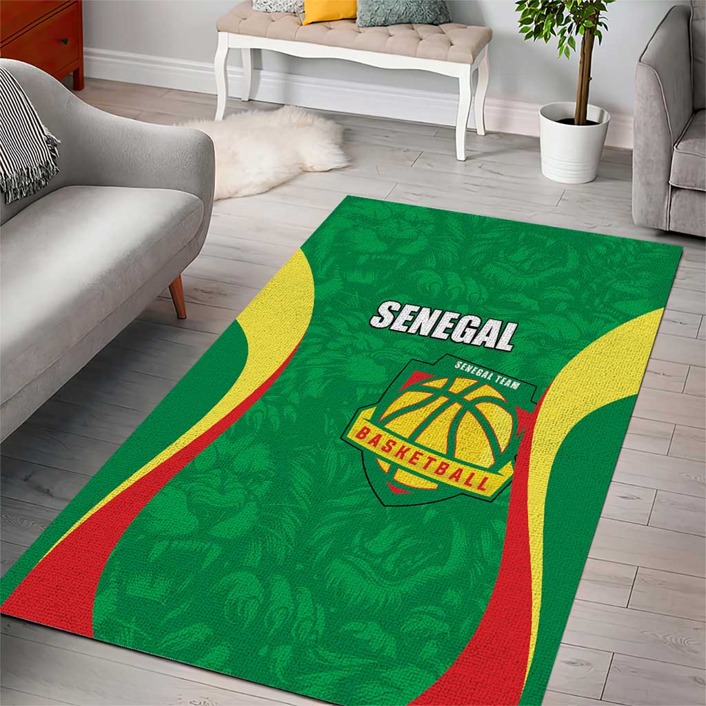 Afro Basketball Senegal Custom Area Rug Go Champions Lions - African Pride