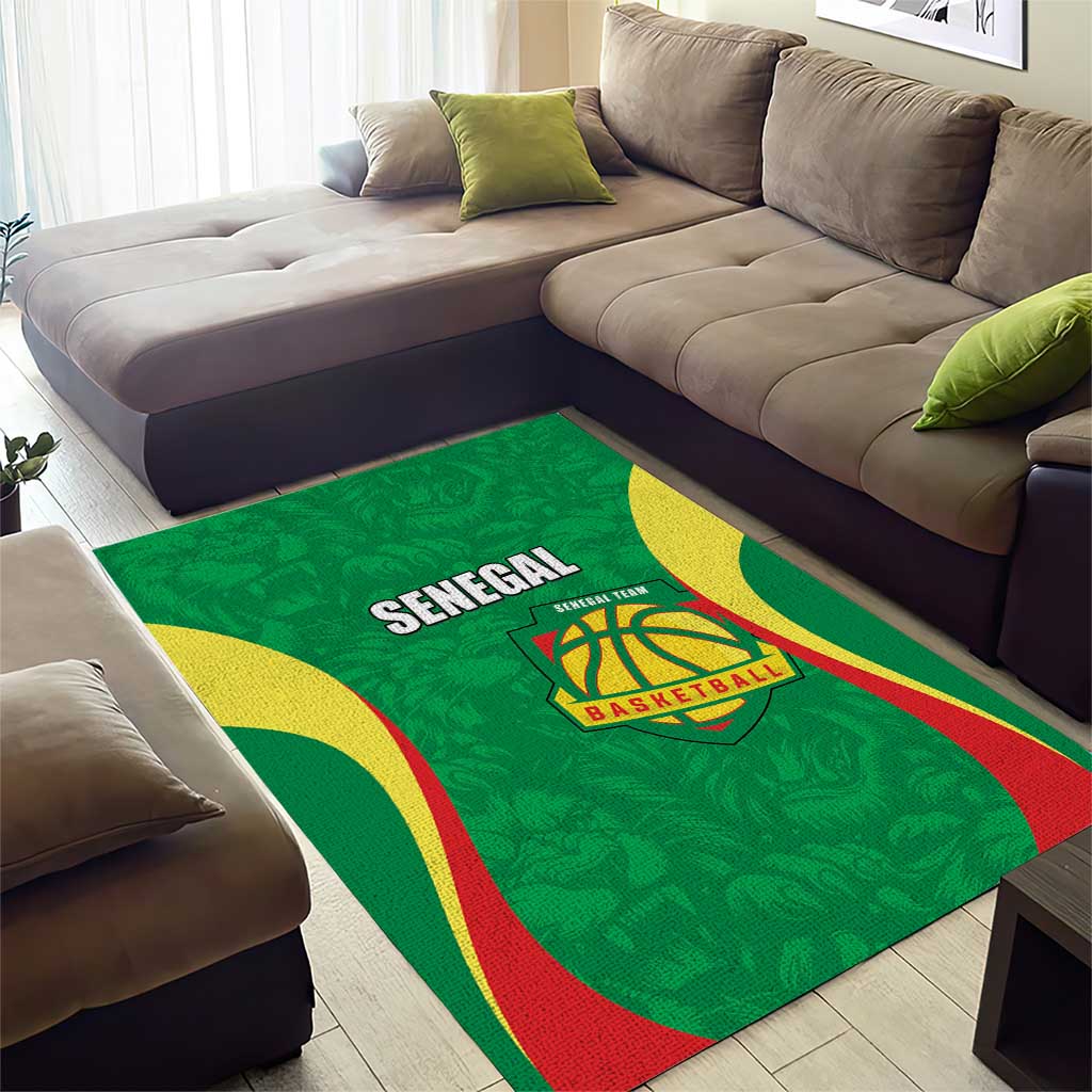 Afro Basketball Senegal Custom Area Rug Go Champions Lions - African Pride