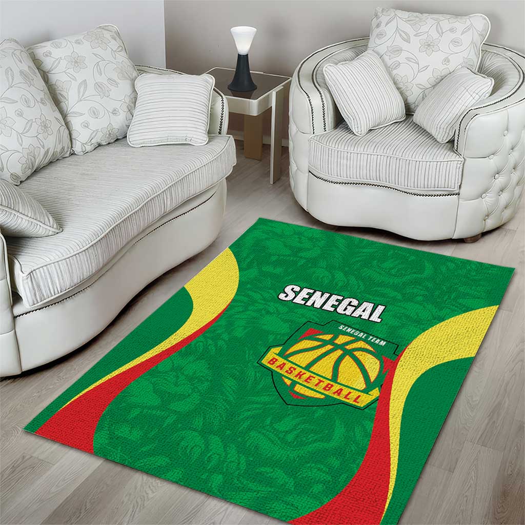 Afro Basketball Senegal Custom Area Rug Go Champions Lions - African Pride