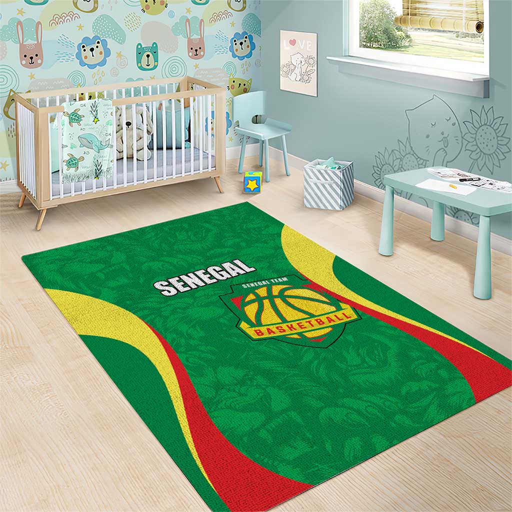 Afro Basketball Senegal Custom Area Rug Go Champions Lions - African Pride