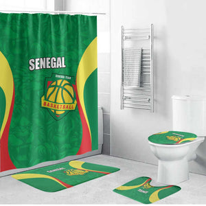 Custom Senegal Basketball Bathroom Set Go Champions Lions