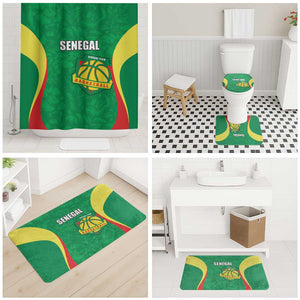 Custom Senegal Basketball Bathroom Set Go Champions Lions