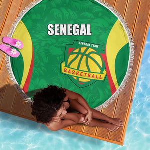 Afro Basketball Senegal Custom Beach Blanket Go Champions Lions - African Pride