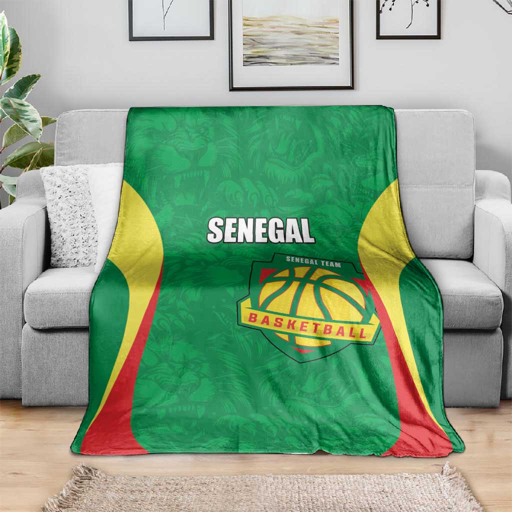 Afro Basketball Senegal Custom Blanket Go Champions Lions - African Pride
