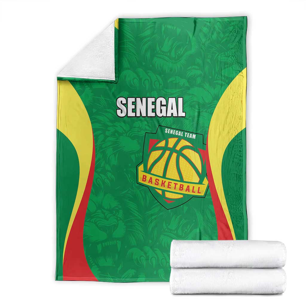 Afro Basketball Senegal Custom Blanket Go Champions Lions - African Pride