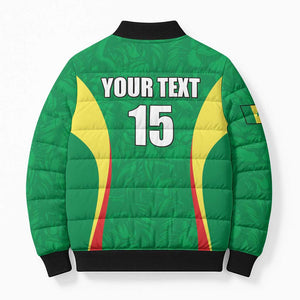 Custom Senegal Basketball Bomber Puffer Jacket Go Champions Lions