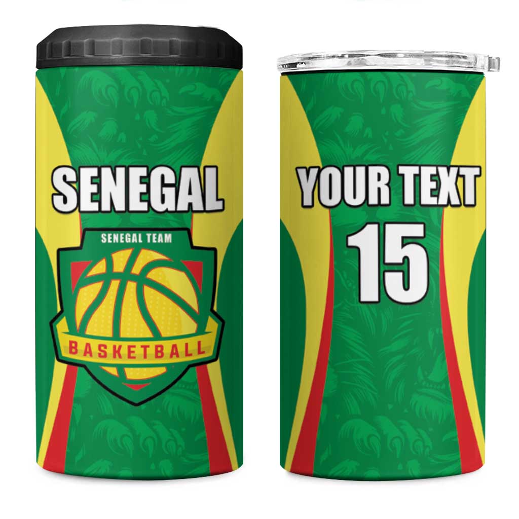 Afro Basketball Senegal Custom 4 in 1 Can Cooler Tumbler Go Champions Lions - African Pride