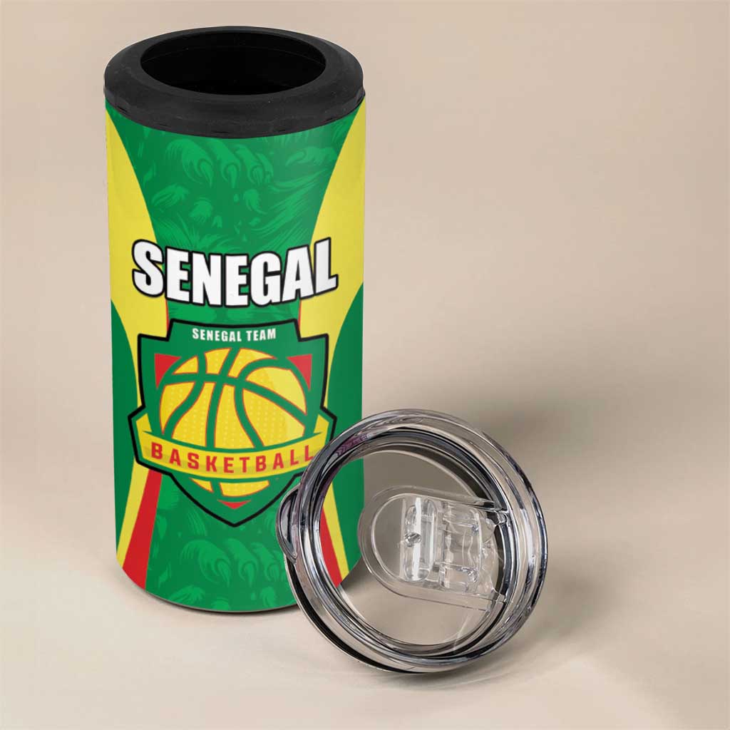 Afro Basketball Senegal Custom 4 in 1 Can Cooler Tumbler Go Champions Lions - African Pride