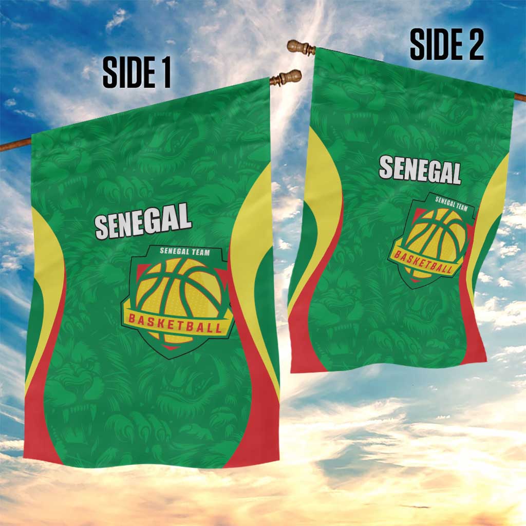 Afro Basketball Senegal Custom Garden Flag Go Champions Lions - African Pride