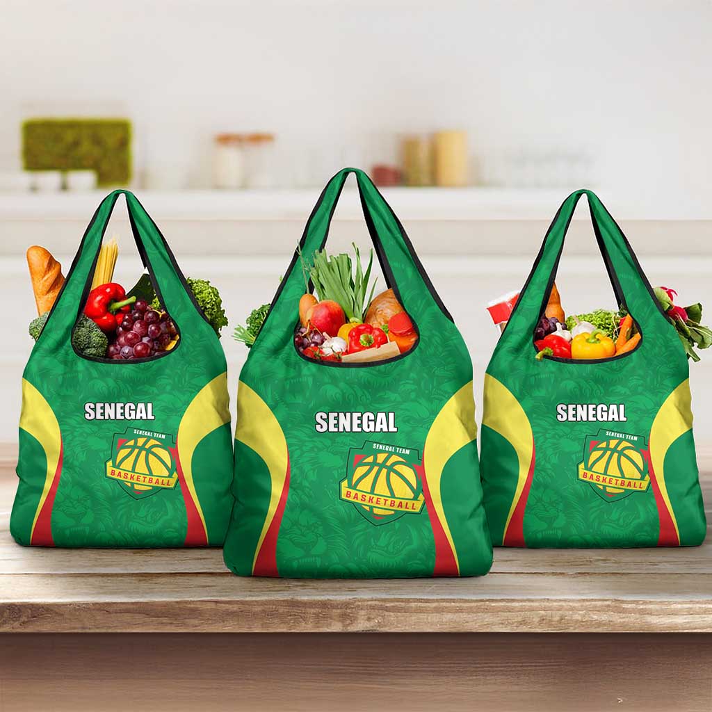 Afro Basketball Senegal Custom Grocery Bag Go Champions Lions - African Pride