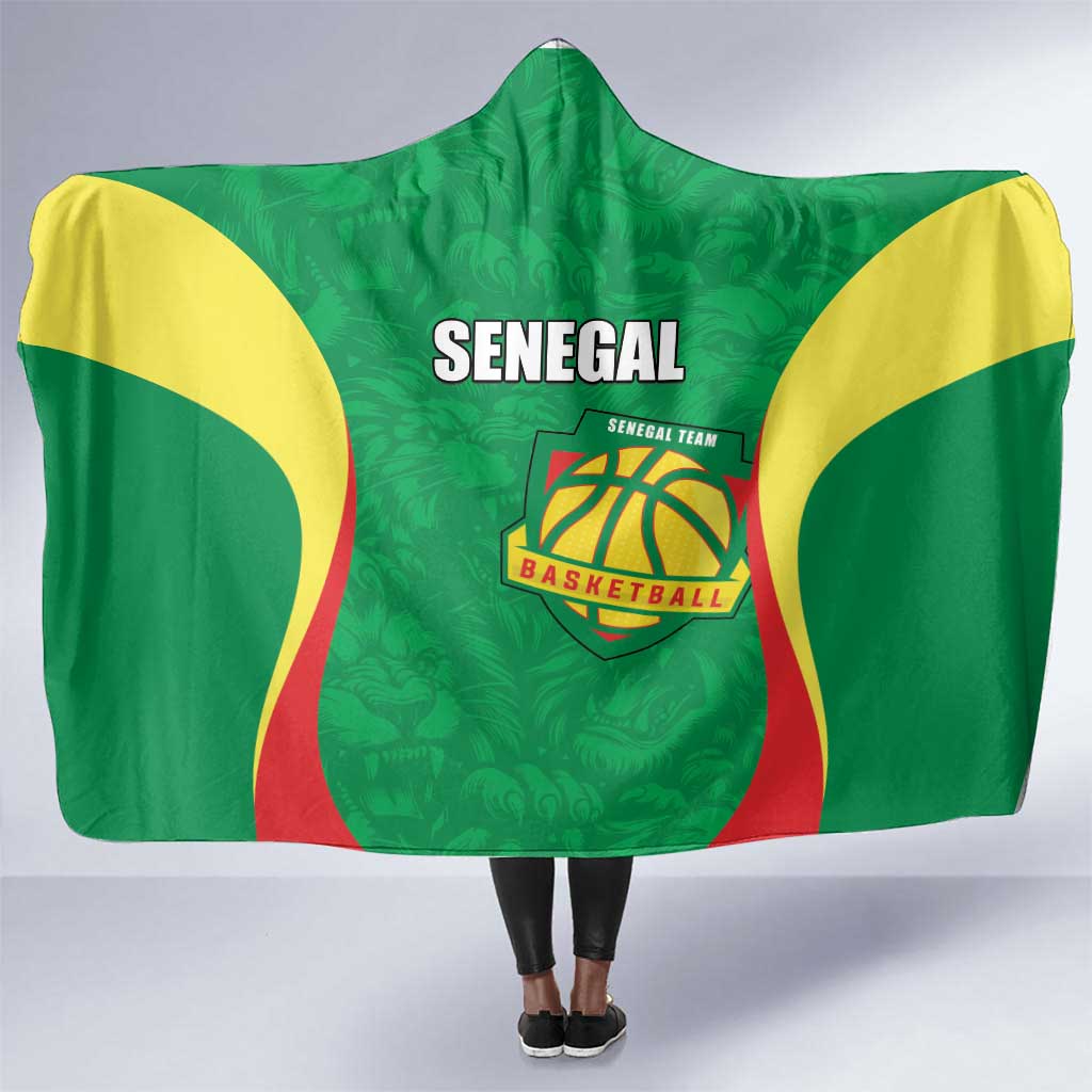 Afro Basketball Senegal Custom Hooded Blanket Go Champions Lions - African Pride