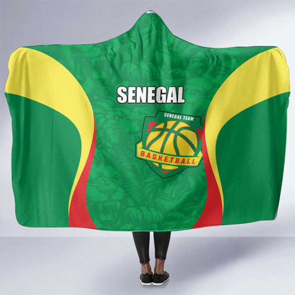 Afro Basketball Senegal Custom Hooded Blanket Go Champions Lions - African Pride