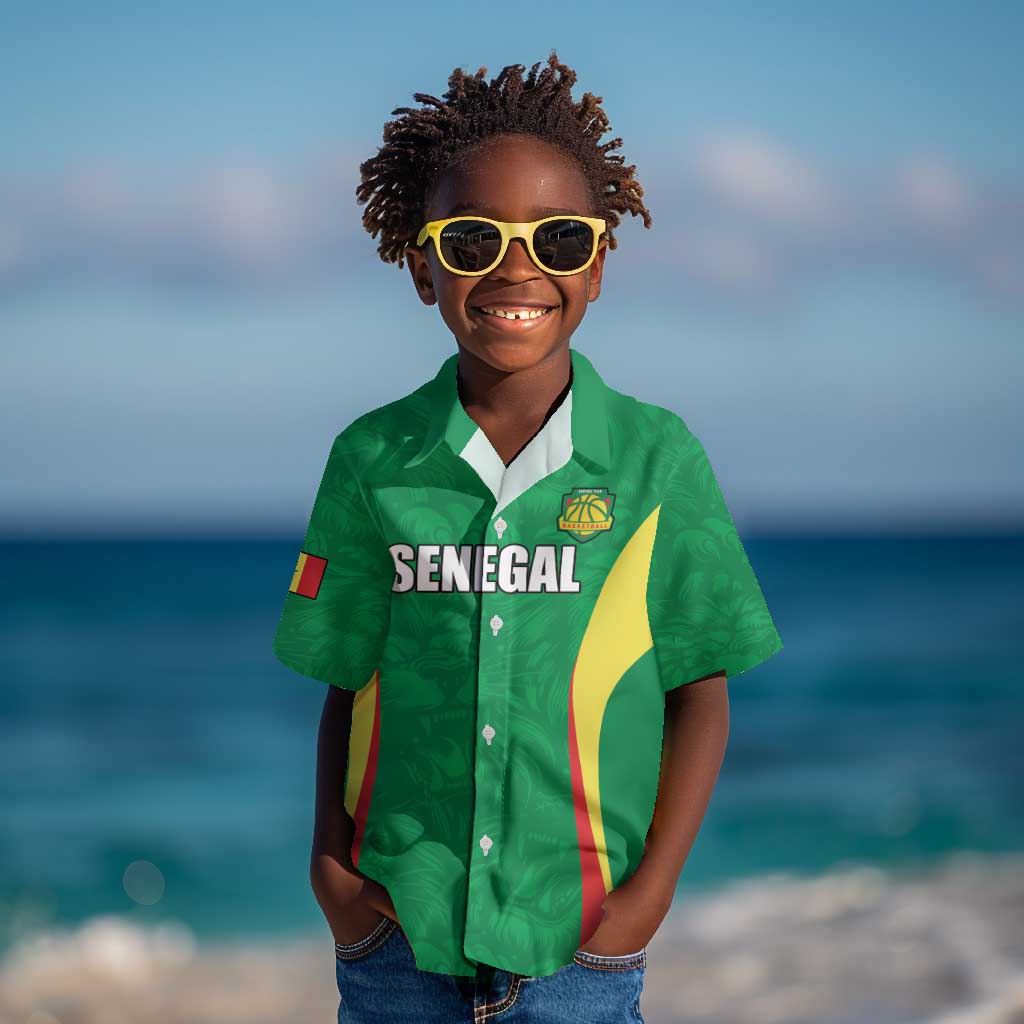 Afro Basketball Senegal Custom Kid Hawaiian Shirt Go Champions Lions - African Pride