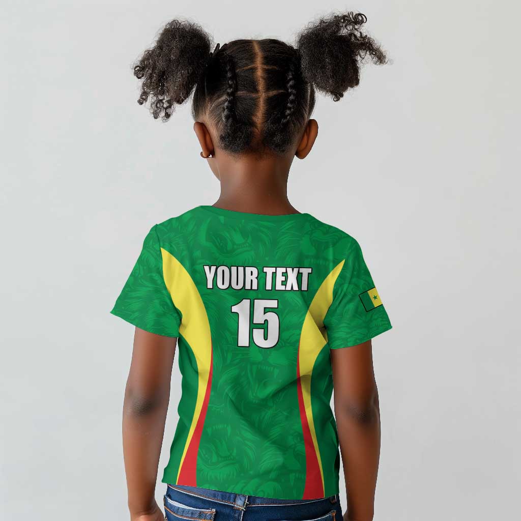 Afro Basketball Senegal Custom Kid T shirt Go Champions Lions - African Pride