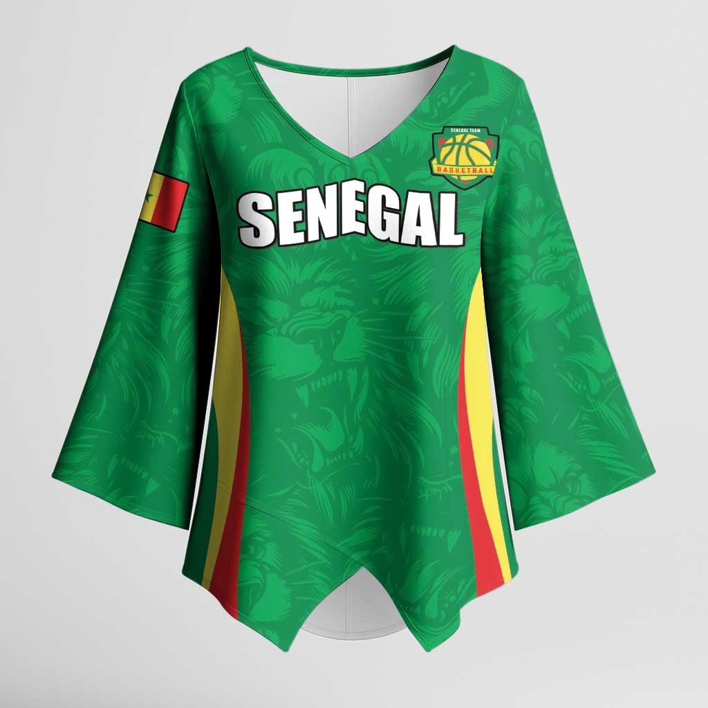 Custom Senegal Basketball Kimono Sleeve Blouse Go Champions Lions
