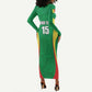 Afro Basketball Senegal Custom Long Sleeve Bodycon Dress Go Champions Lions - African Pride