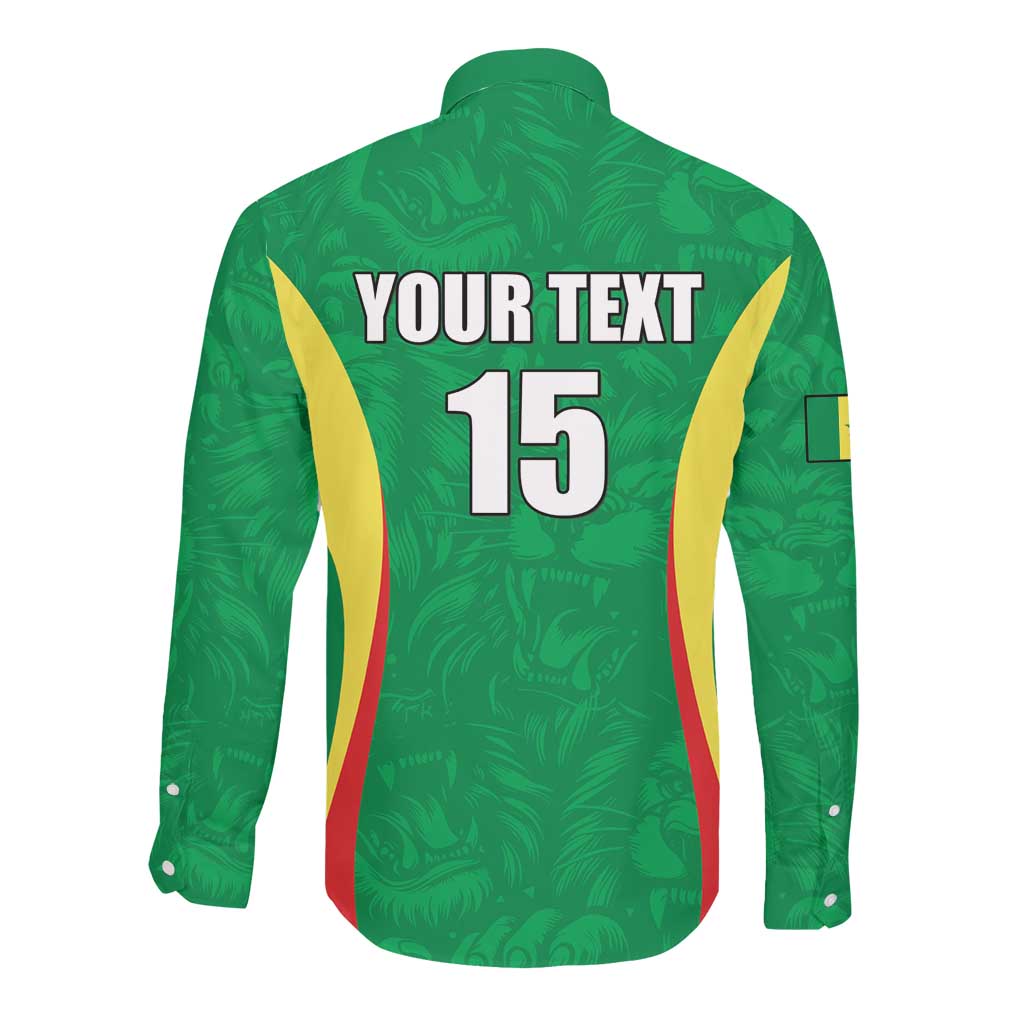 Afro Basketball Senegal Custom Long Sleeve Button Shirt Go Champions Lions - African Pride