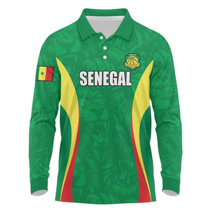 Afro Basketball Senegal Custom Long Sleeve Polo Shirt Go Champions Lions - African Pride