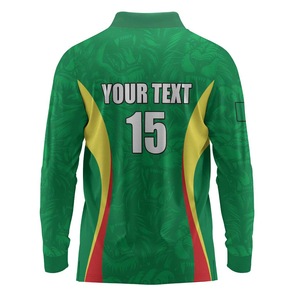 Afro Basketball Senegal Custom Long Sleeve Polo Shirt Go Champions Lions - African Pride