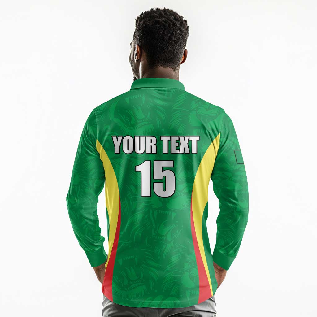 Afro Basketball Senegal Custom Long Sleeve Polo Shirt Go Champions Lions - African Pride