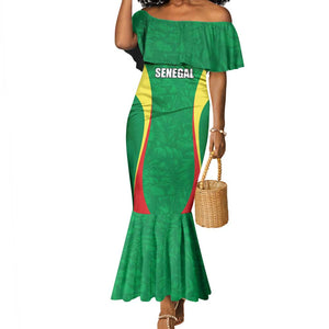 Afro Basketball Senegal Custom Mermaid Dress Go Champions Lions - African Pride