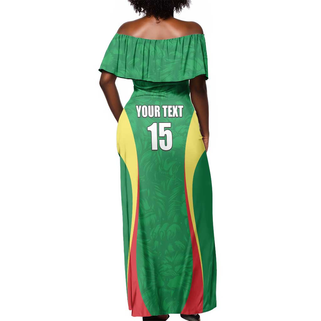 Afro Basketball Senegal Custom Off Shoulder Maxi Dress Go Champions Lions - African Pride