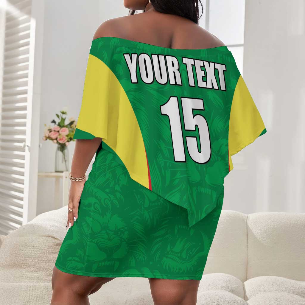 Afro Basketball Senegal Custom Off Shoulder Short Dress Go Champions Lions - African Pride