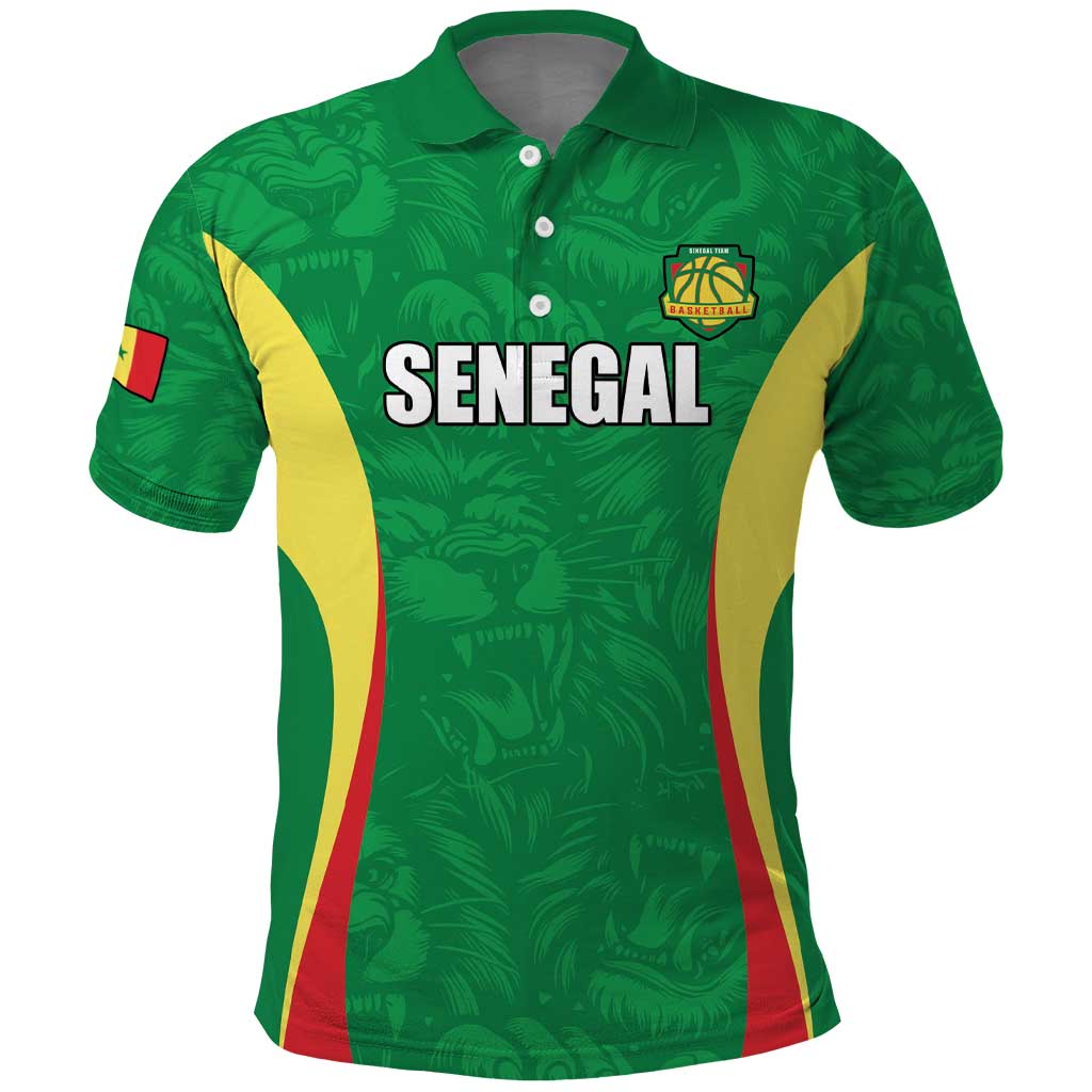 Afro Basketball Senegal Custom Polo Shirt Go Champions Lions - African Pride